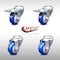 Service Caster 3.5 Inch SS Blue Polyurethane Bolt Hole Caster Set with 2 Total Lock Brake SCC SCC-SSBHTTL20S3514-PPUB-BLUE-2-S-2 - alternate 1